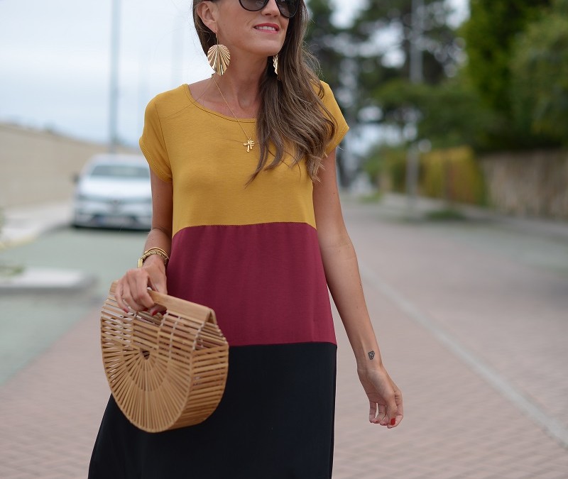 vestido tricolor